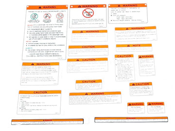 ATV300-D T3b WARNING STICKERS
